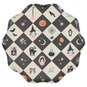 Assiettes réutilisables patchwork Halloween (x 4)