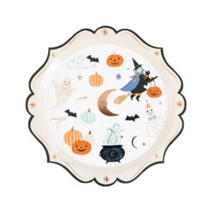 Assiettes à dessert d'Halloween à bord orné (x 8)