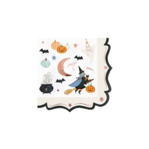 Serviettes de table Halloween à bordure ornée (x 16)