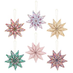 Décorations d'arbre en papier étoiles Meri Meri x Liberty (x 6)