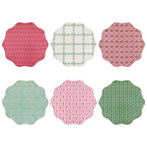 Assiettes plates rouges et vertes Meri Meri x Molly Mahon (x 8)