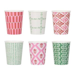 Gobelets rouges et verts Meri Meri x Molly Mahon (x 8)