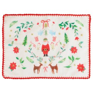 Sets de table en tissu à motifs picturaux de Noël (x 2)