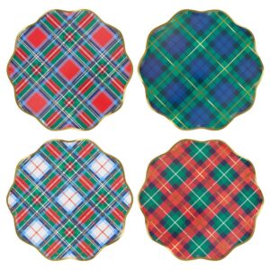 Assiettes plates à carreaux assorties (x 8)
