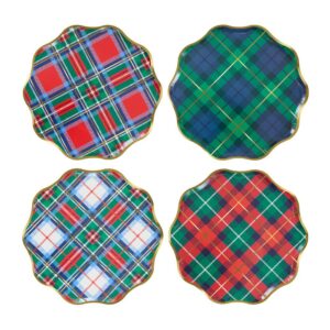 Assiettes à dessert à carreaux (x 8)
