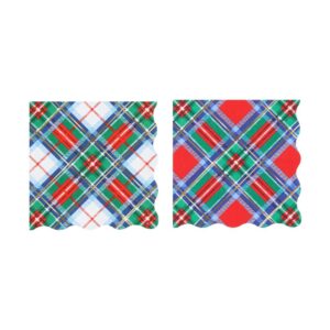 Serviettes de table grand format à carreaux mélangés (x 16)