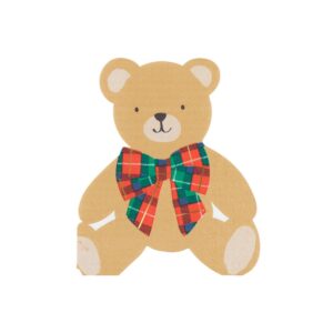 Serviettes en papier à carreaux motif ours en peluche (x 16)