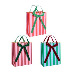 Sacs cadeaux rayés de taille moyenne (x 3)