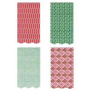 Serviettes d'invités rouges et vertes Meri Meri x Molly Mahon (x 16)