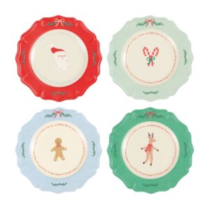 Petites assiettes réutilisables Joyeux Noël (x 4)