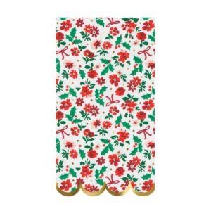 Serviettes d'invités à motifs Holly (x 16)