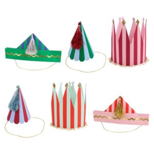 Chapeaux de fête rayés amusants (x 6)