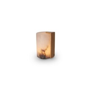 Gâteau Albâtre Lumière Haut | accent Chène | rechargeable |  12,7 cm x Ø 8,5 cm