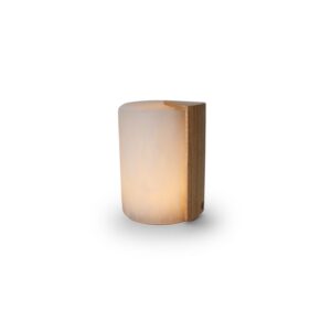 Gâteau Albâtre Lumière GRAND | Accent Chène | rechargeable | 16 cm x Ø 11 cm